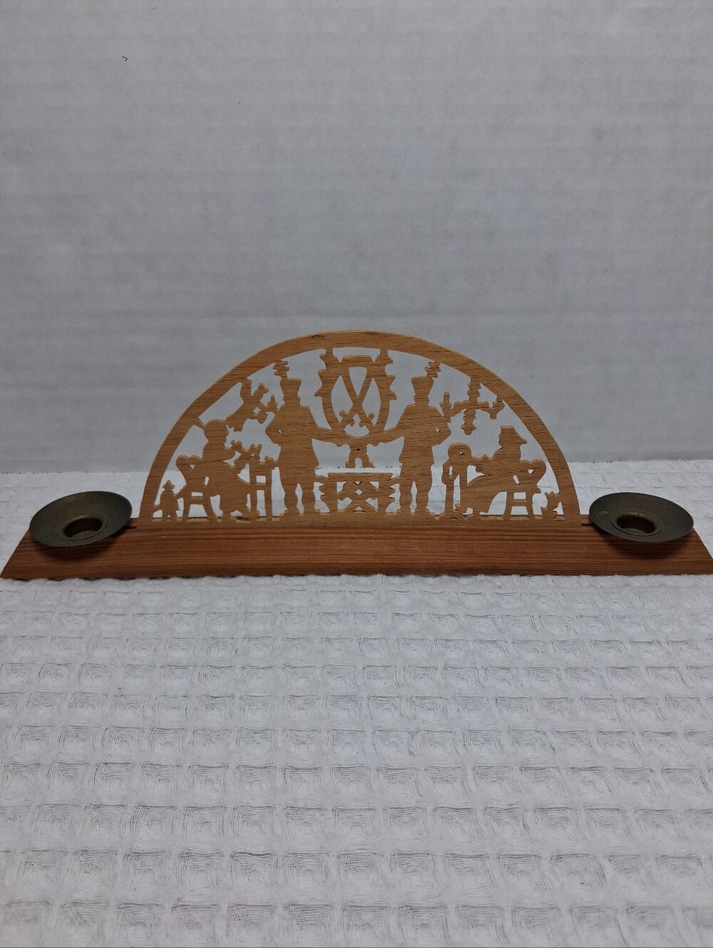 Vintage Erzgebirge German Folk Art Laser-cut Candle Arch Known As Schwibbogen
